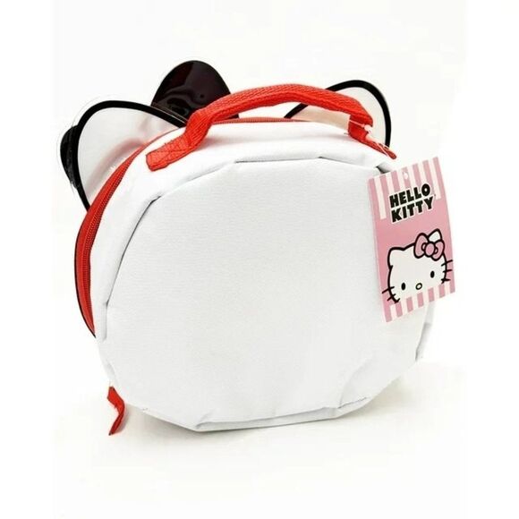 Sanrio Hello Kitty Face Lunch Bag for Girls 3-D Ears and Red Bow Insulated NEW - Picture 6 of 7